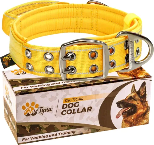 Vista 38 de ADITYNA Collar de perro resistente para perros extra grandes con mango de Collar táctico de camuflaje para caminar, entrenar, uso diario