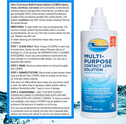 Vista 8 de CLEAR CONSCIENCE Contacto LEN SOLUTN Multi PURP, 12 OZ
