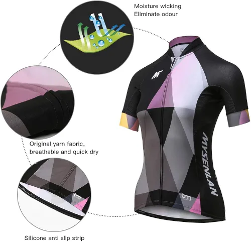 Vista 3 de Mysenlan - Camisa de ciclismo de manga larga transpirable para mujer ropa de ciclismo de carretera para mujer