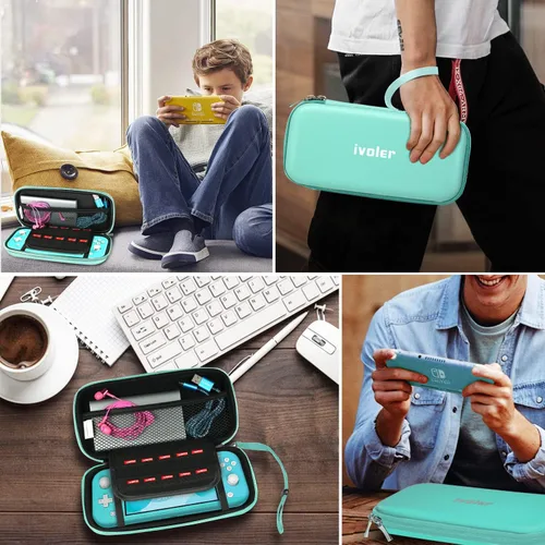 Vista 7 de Funda iVoler de poliuretano para Switch Lite negro Turquoise