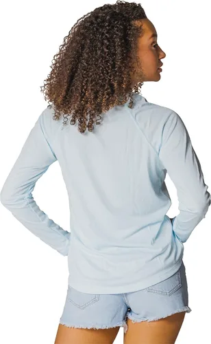 Vista 3 de Vapor Apparel camiseta manga larga con protección solar FPS 50+ para mujer Azul ártico