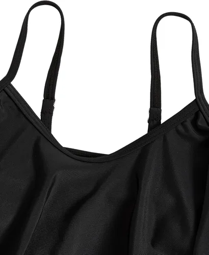 Vista 3 de Romwe Traje de baño de bikini con volantes para niña con cintura alta fruncida