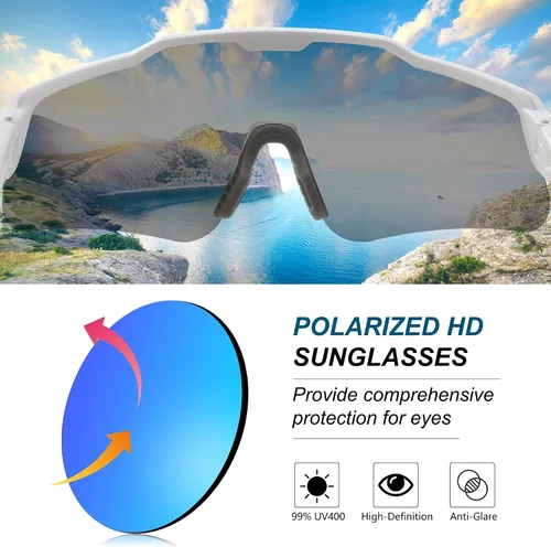 Vista 5 de FEISEDY Gafas de sol deportivas polarizadas para jóvenes, gafas de sol de ciclismo para niños, gafas de béisbol deportivas para niños y niñas de 8 a