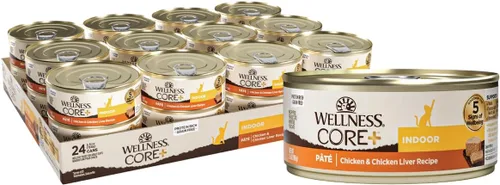 Vista 12 de Wellness CORE+ Alimento húmedo en paté de peso saludable para gatos adultos, natural, rico en proteínas, sin granos, 2.8 onzas, paquete de 12
