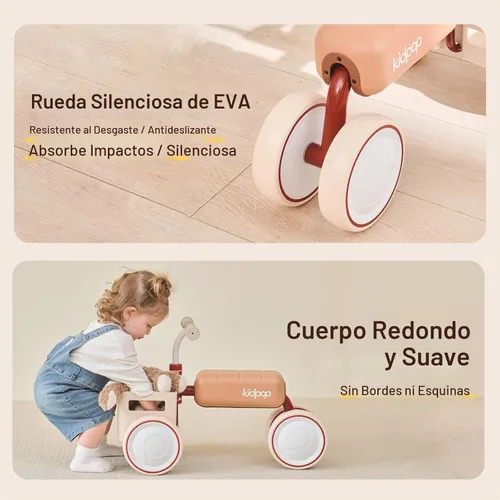 Vista 4 de Kidpop Toast Baby Walker - Andador convertible empujable con asiento desmontable, marco triangular antivuelco y canasta de grado alimentario