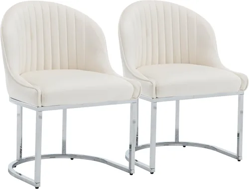 Vista 24 de Juego de 2 sillas de comedor de terciopelo, sillas de comedor tapizadas con patas de metal dorado, sillas auxiliares modernas para cocina, sillas