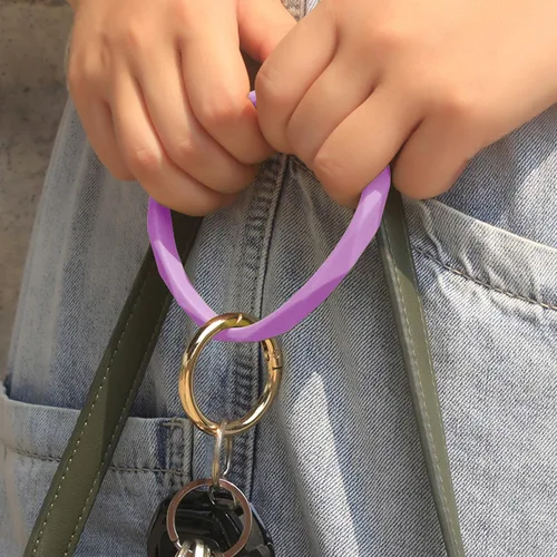 Vista 52 de Llavero pulsera de silicona para mujeres y niñas en forma de diamante