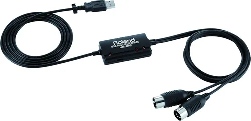 Vista 2 de Roland Interfaz MIDI UM-ONE-MK2 y acoplador MIDI Hosa GMD-108