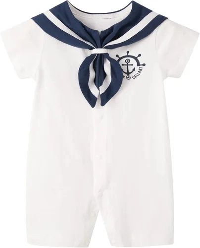 Vista 7 de pureborn Mameluco náutico de una pieza para bebés, niños y niñas, conjunto de playa, ropa de verano de 0 a 24 meses All Star