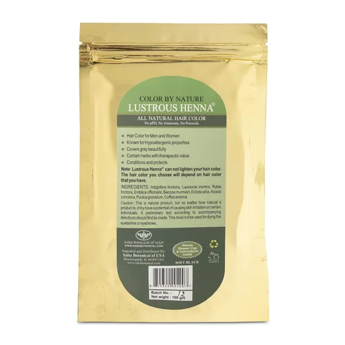 Vista 2 de Henna brillante color negro suave por naturaleza, 3.53 oz