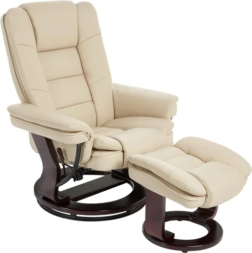 Vista 12 de Sillón reclinable giratorio con sofá reclinable otomano, reposapiés, juego Beige