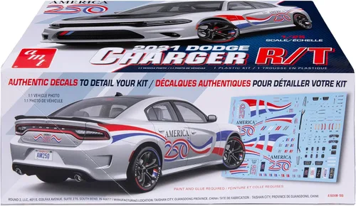 Vista 2 de AMT Kit de modelo a escala 1:25 Dodge Charger R/T 2021 "America 250" 2021