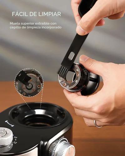 Vista 5 de SHARDOR Molinillo de café eléctrico 2.0, molinillo automático de granos de café para uso doméstico, molino de rebabas ajustable con 16 ajustes