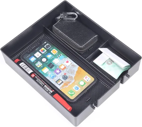 Vista 5 de PIUGILH Organizador de consola central de automóvil para Rivian R1T R1S 2022 2023 caja de reposabrazos de material ABS bandeja organizador