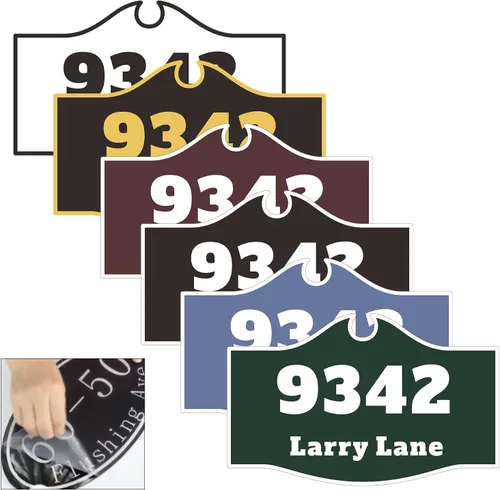 Vista 22 de Letrero de dirección personalizado para casa, placa de aluminio para número de casa, letrero de dirección horizontal, números de casa reflectantes
