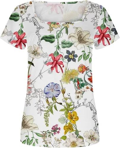 Vista 4 de Summer Outfits for Women 2023 Fashion Teen Girls Tshirts Cute Tops T-Shirts Work Tops Summer T-Shirts