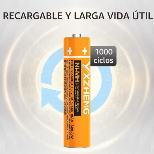 Vista 5 de 4 unids HHR-55AAABU AAA 1.2 V batería para Panasonic teléfono inalámbrico teléfono DECT 6.0 550mAh recargable NI-MH