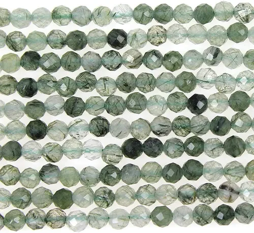 Vista 10 de MJDCB Cuentas sueltas redondas de amazonita natural facetadas de 0.118 in para hacer joyas, pulseras y collares