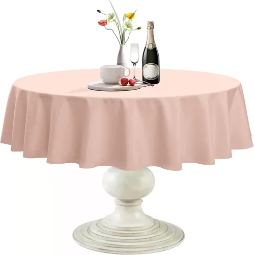 Vista 12 de Softalker Mantel Redondo, Impermeable y Resistente a las Manchas, Mantel de Tela Sin Arrugas, Lavable, Poliéster de 210GSM, Cubierta de Mesa