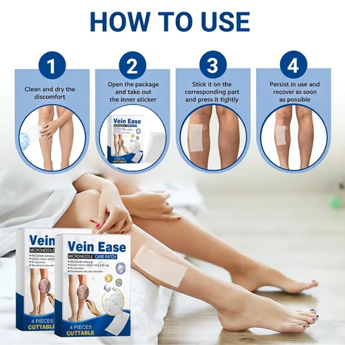 Vista 7 de Vein Ease Microdarts - Parche para el cuidado de las venas varicosas, 2 cajas para tratamiento profesional de venas varicosas para piernas, parche