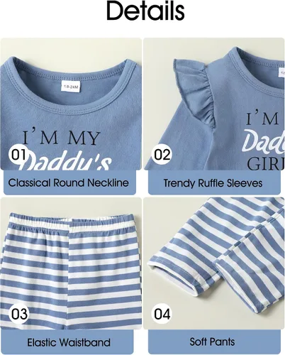 Vista 4 de SUNNY PIGGY Conjunto de ropa de bebé niña con volantes para bebé niña de otoño e invierno, conjunto de pantalones acampanados