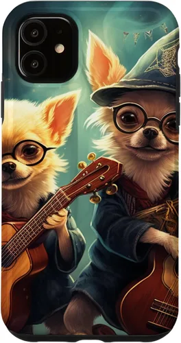 Vista 8 de iPhone 16 Chihuahua Mago Guitarristas, Chihuahua Dog, Estuche Guitarrista Mágico