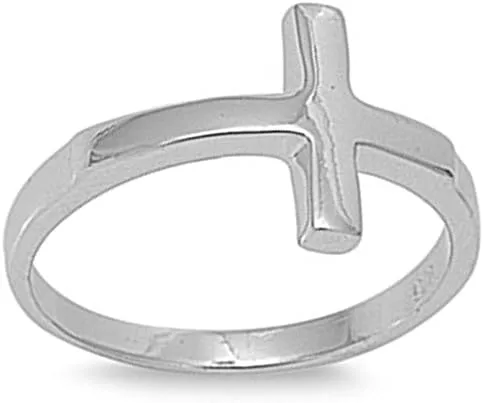 Vista 3 de ELIJA SU COLOR Anillo de plata con diseño de cruz