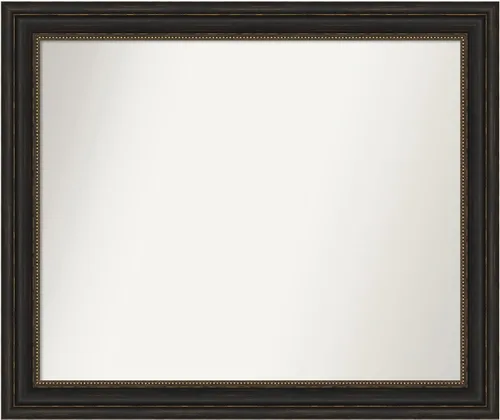 Vista 506 de Amanti Art Espejo de pared personalizado no biselado (25 x 25 pulgadas), marco de bronce acentuado, varios tamaños personalizados, espejo de baño