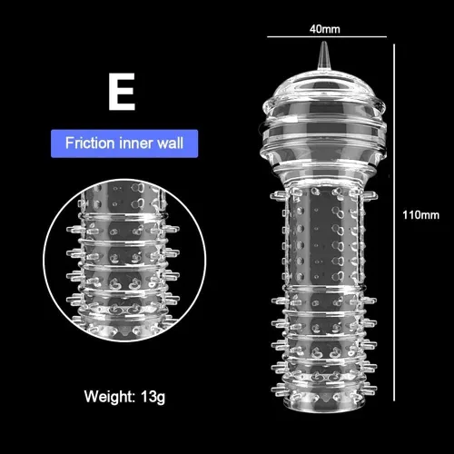Vista 7 de Funda de silicona para el pene reutilizable, con textura elástica, con tachuelas, juego de mangas elásticas para el pene, anillos para el pene