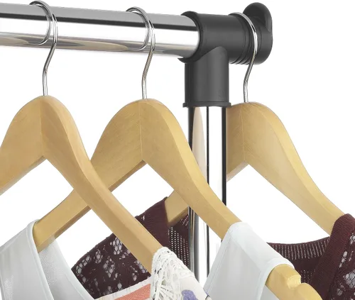 Vista 2 de Whitmor Perchero ajustable con ruedas, perchero con ruedas para colgar ropa, perchero resistente de un solo riel, estante colgante portátil