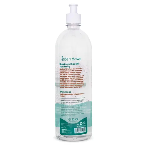 Vista 5 de Eden Dews Gel orgánico de aloe vera 100% puro y natural, hidratante, cuidado de la piel y el cabello, fabricado en Estados Unidos, sin perfume