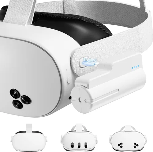 Vista 10 de Saqico Battery Pack for Oculus Quest 2/3/3S, 5000mAh Extended Power with Multi-Colors RGB Lights, Lightweight and Portable VR Extend Power