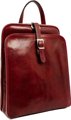 Vista 6 de Mochila de cuero convertible a bolso de hombro, hecha a mano para portátiles de hasta 12 pulgadas, mochila de día Resistencia al tiempo, Marrón