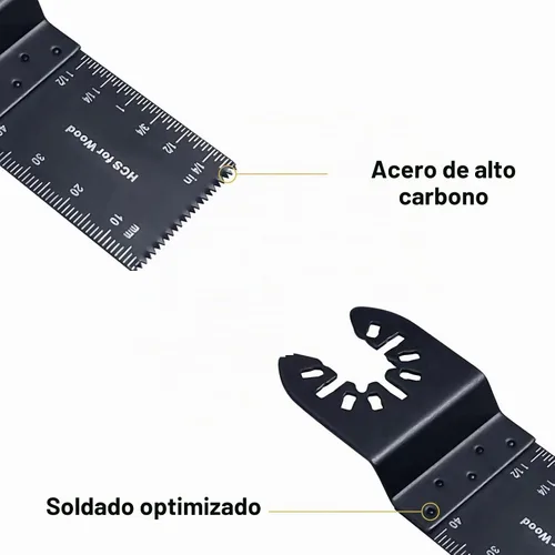 Vista 3 de 100 hojas de herramientas oscilantes, hojas de sierra oscilantes universales profesionales, cuchillas multiherramienta de madera, liberación rápida