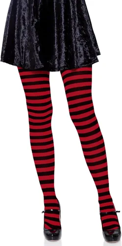 Vista 13 de Leg Avenue - Mallas de nailon a rayas para mujer Negro/Azul