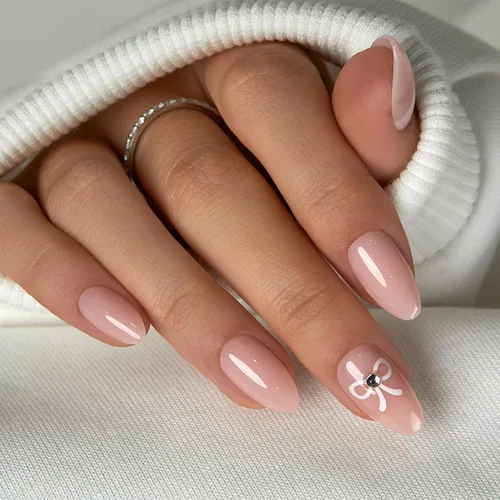 Vista 9 de Curvlife Uñas postizas a presión de almendra mediana, punta francesa negra dorada con pegamento, longitud media, color negro mate con borde de línea