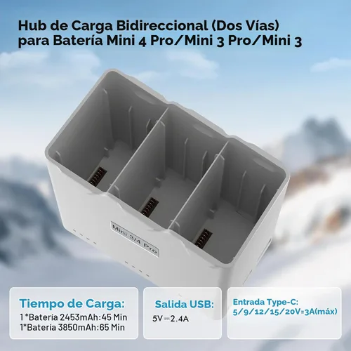 Vista 7 de Batería de vuelo inteligente Plus (paquete de 2) con concentrador de carga bidireccional para DJI Mini 4 Pro/Mini3/Mini 3 Pro, 3850 mAh 47 minutos