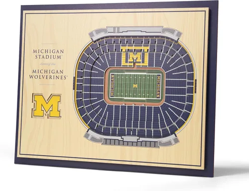 Vista 19 de YouTheFan - Póster para pared de la NCAA, vista de estadio en 3D de 5 niveles, Marrón