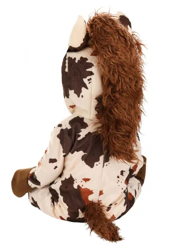 Vista 2 de Disfraz Deluxe Infantil de Caballo Marrón con Manchas Multicolor