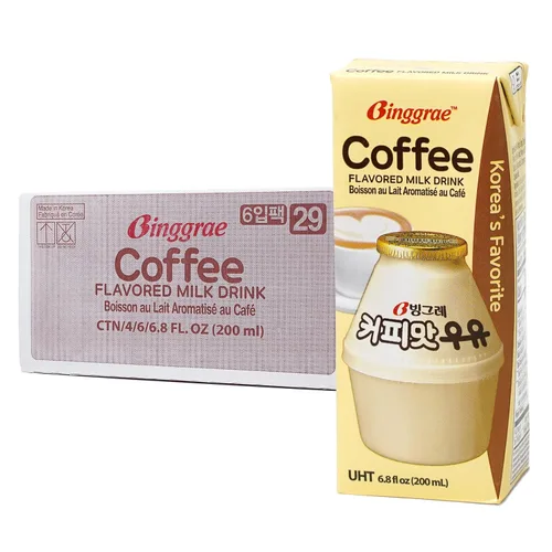 Vista 6 de Binggrae Bebida de Leche con Sabor a Plátano – Bebida Coreana Dulce y Cremosa – Cartones Estables en Estante de 6.8 fl oz – Paquete de 6