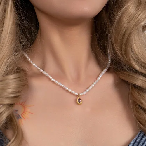 Vista 4 de 2023 New 14K Gold Plated 925 Sterling Silver Dainty Freshwater Cultured Pearl Choker Necklace White Genuine Real Pearl Charm Necklaces Jewelry Gifts