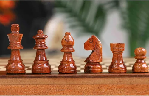 Vista 5 de RoyalChessMall- Juego de ajedrez magnético de viaje con cajón, 10 pulgadas, madera de palisandro dorado