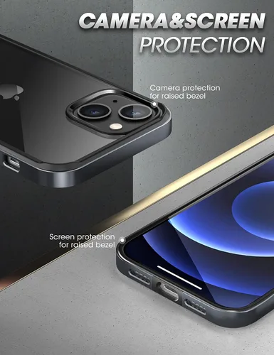 Vista 4 de SUPCASE Unicorn Beetle Edge Series - Funda para iPhone 13 (versión 2021) de 6.1 pulgadas, funda transparente de marco delgado con parachoques Negro