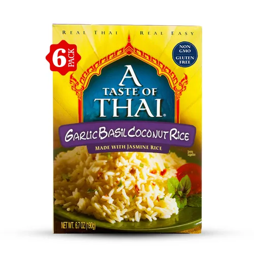 Vista 10 de A Taste of Thai Jasmine Rice Instant (arroz con jengibre y coco) – Auténtico arroz blanco tailandés orgánico, saborizado con especias tailandesas