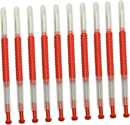 Vista 2 de Juego de herramientas de colmena de cría, suministros de apicultor con aguja móvil, émbolo de resorte para miel, 10 unids*2 2 unidades rojas