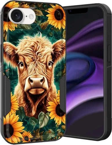 Vista 258 de Funda para iPhone Air, doble capa híbrida resistente resistente a prueba de golpes de policarbonato duro + funda protectora de silicona suave