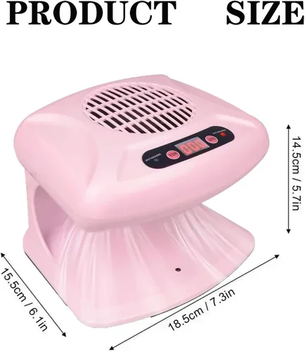 Vista 5 de Secador de uñas para esmalte regular de 300 W, ventilador de secado de uñas 2 en 1 con sensor automático, aire caliente y frío, secador de uñas