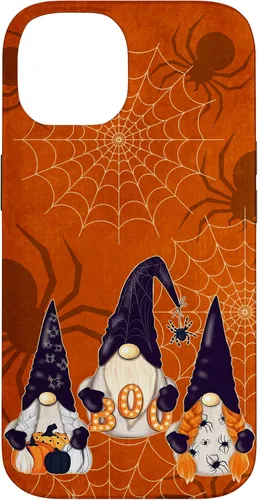 Vista 4 de iPhone 16 Spooky Halloween Gnomes Pumpkin Spider Pattern Witchy Boo Case