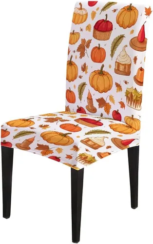 Vista 58 de CAPSCEOLL Christmas Dining Chair Covers,Snowflakes Festive Winter Pattern Stretch Chair Covers for Dining Room Set of 2 Washable Spandex Parson