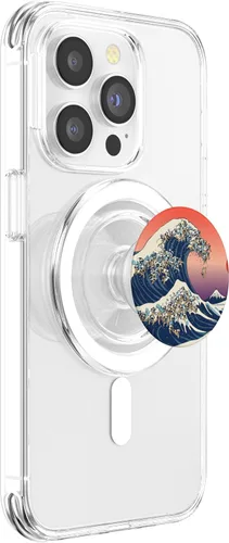 Vista 4 de La gran ola de pugs de arte japonés PopSockets de Huebucket PopSockets PopGrip: agarre intercambiable para teléfonos y tabletas PopSockets MagSafe